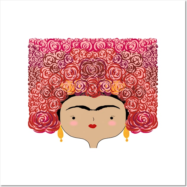 Frida Roses Wall Art by Happimola